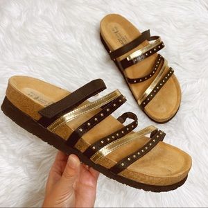 NAOT Prescott Slide Criss Cross Leather Sandals